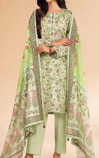 Nishat Light Green Lawn Suit (2 pcs) | Pakistani Lawn Dress in USA- Image 1