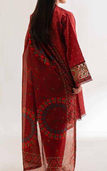 Nishat Maroon Lawn Suit (2 pcs) | Pakistani Lawn Dress in USA- Image 2