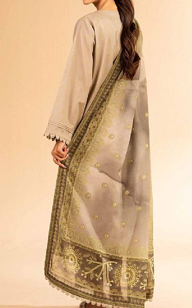 Nishat Dark Beige Lawn Suit (2 pcs) | Pakistani Lawn Dress in USA- Image 2