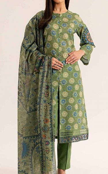 Nishat Green Lawn Suit (2 pcs) | Pakistani Lawn Dress in USA- Image 1
