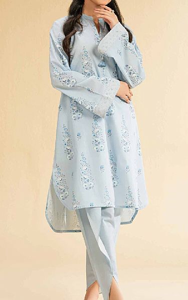 Nishat Light Grey Cambric Suit (2 pcs) | Pakistani Lawn Dress in USA- Image 1