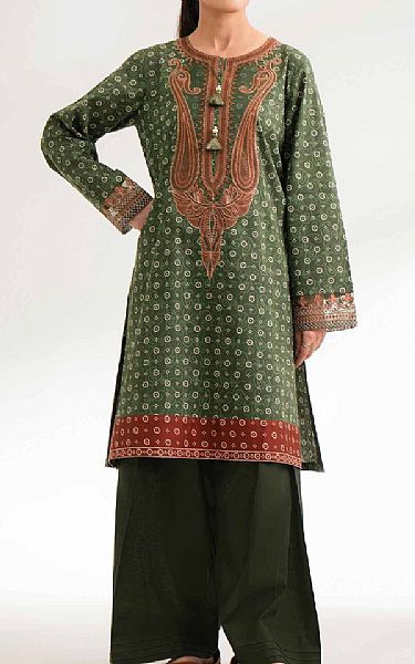 Nishat Green Cambric Suit (2 pcs) | Pakistani Lawn Dress in USA- Image 1