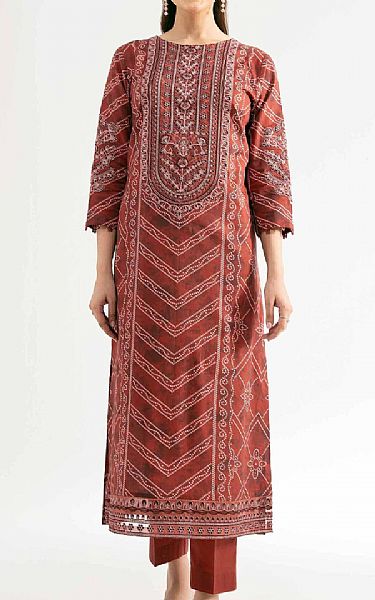Nishat Pale Carmine Cambric Suit (2 pcs) | Pakistani Lawn Dress in USA- Image 1
