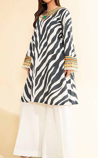 Nishat Black/Off White Cambric Suit (2 pcs) | Pakistani Lawn Dress in USA- Image 1