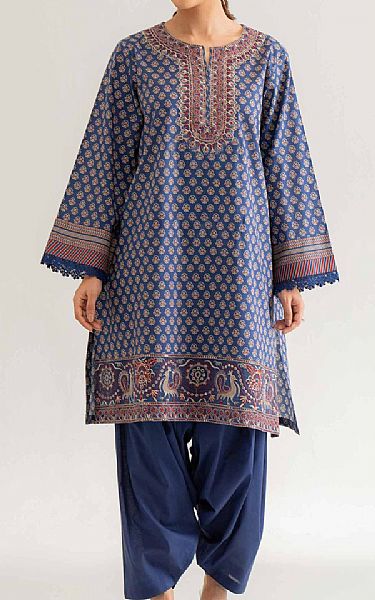 Nishat Dusky Blue Cambric Suit (2 pcs) | Pakistani Lawn Dress in USA- Image 1