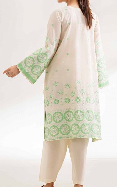 Nishat Off White/Light Green Jacquard Suit (2 pcs) | Pakistani Lawn Dress in USA- Image 2