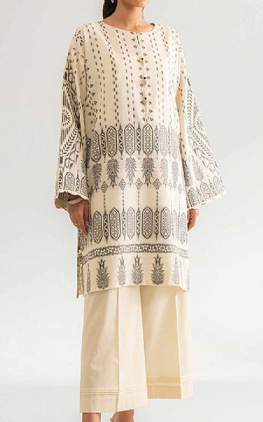 Nishat Off White/Black Jacquard Suit (2 pcs) | Pakistani Lawn Dress in USA- Image 1