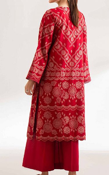 Nishat Red Jacquard Suit (2 pcs) | Pakistani Lawn Dress in USA- Image 2