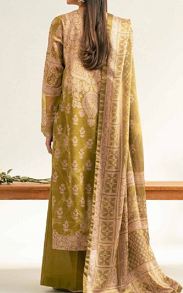 Nishat Olive Green Lawn Suit | Pakistani Lawn Dress in USA- Image 2