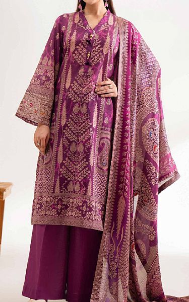 Nishat Light Plum Lawn Suit | Pakistani Lawn Dress in USA- Image 1