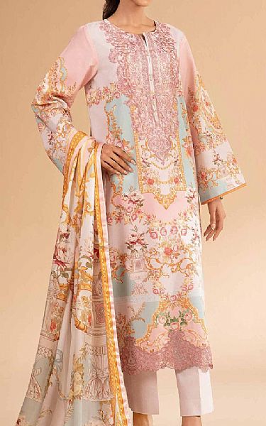 Nishat Light Pink/Blue Lawn Suit | Pakistani Lawn Dress in USA- Image 1