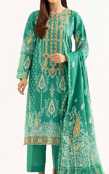 Nishat Sea Green Cambric Suit | Pakistani Lawn Dress in USA- Image 1