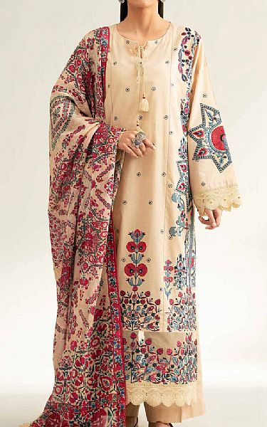 Nishat Ivory Cambric Suit | Pakistani Lawn Dress in USA- Image 1