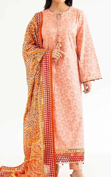 Nishat Peach Cambric Suit | Pakistani Lawn Dress in USA- Image 1