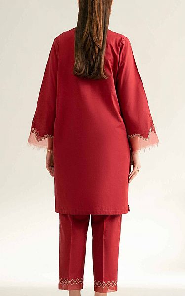 Nishat Faded Red Cambric Suit (2 pcs) | Pakistani Lawn Dress in USA- Image 2