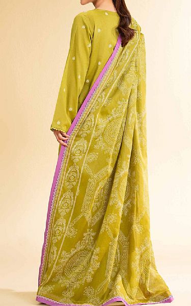 Nishat Olive Green Lawn Suit | Pakistani Lawn Dress in USA- Image 2