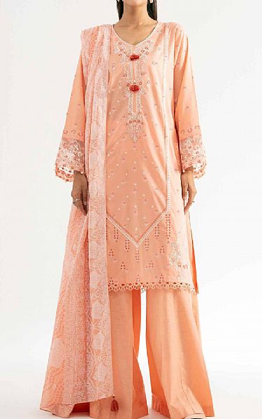 Nishat Peach Lawn Suit | Pakistani Lawn Dress in USA- Image 1