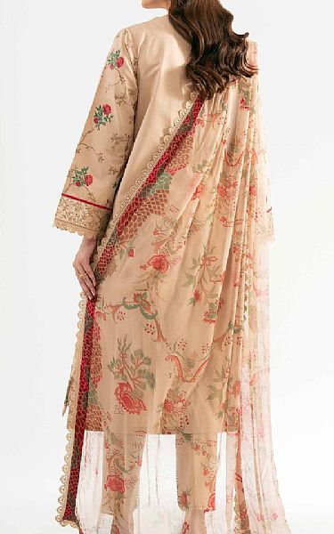 Nishat Beige Cambric Suit | Pakistani Lawn Dress in USA- Image 2