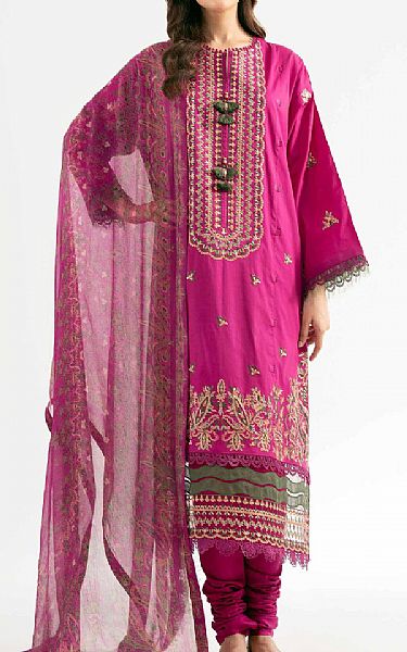 Nishat Magenta Cambric Suit | Pakistani Lawn Dress in USA- Image 1