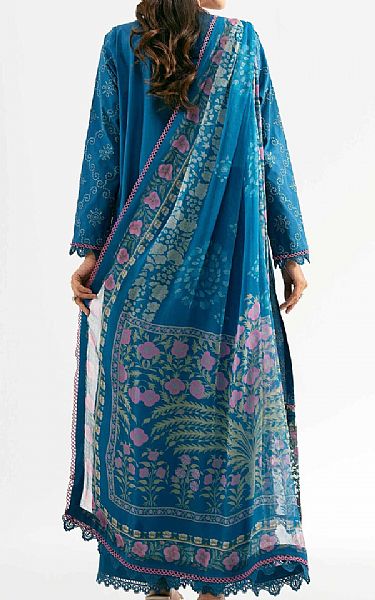 Nishat Denim Blue Cambric Suit | Pakistani Lawn Dress in USA- Image 2