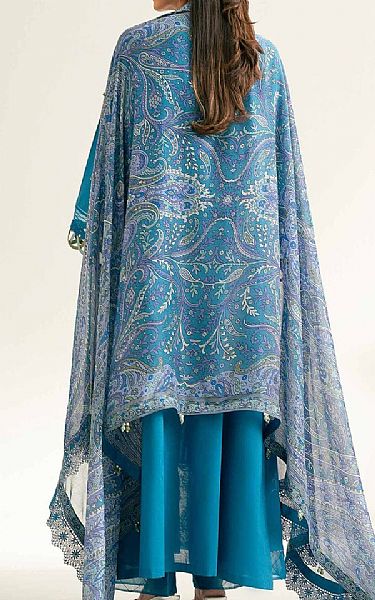 Nishat Denim Blue Cambric Suit | Pakistani Lawn Dress in USA- Image 2