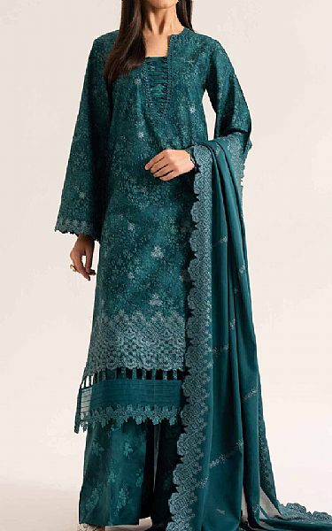 Nishat Deep Sea Green Cambric Suit | Pakistani Lawn Dress in USA- Image 1