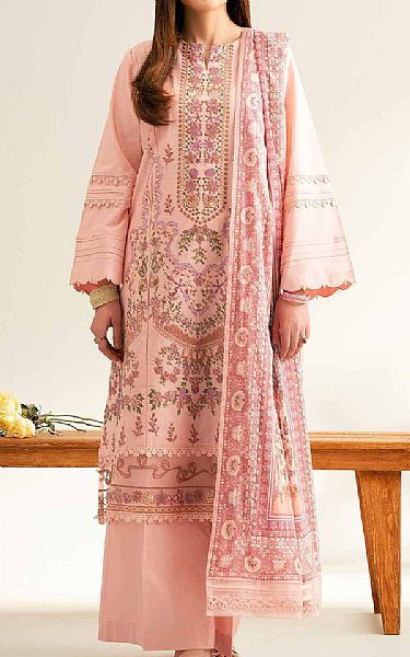 Nishat Tea Pink Cambric Suit | Pakistani Lawn Dress in USA- Image 1