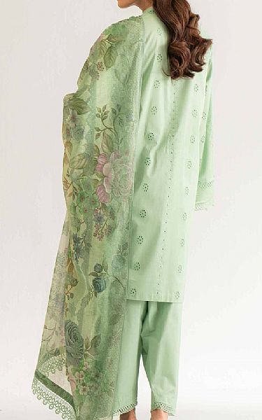 Nishat Light Green Cambric Suit | Pakistani Lawn Dress in USA- Image 2