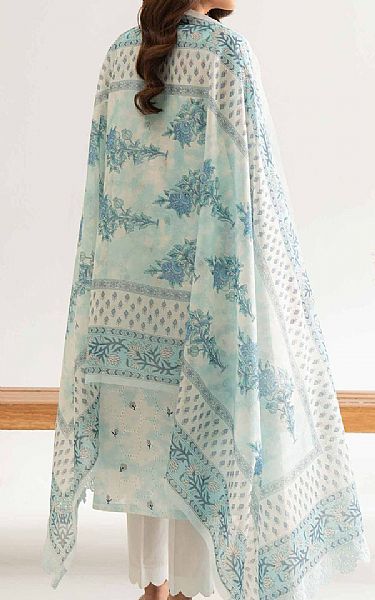 Nishat Ice Blue/Off White Cambric Suit | Pakistani Lawn Dress in USA- Image 2