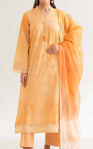 Nishat Peach Cambric Suit | Pakistani Lawn Dress in USA- Image 1
