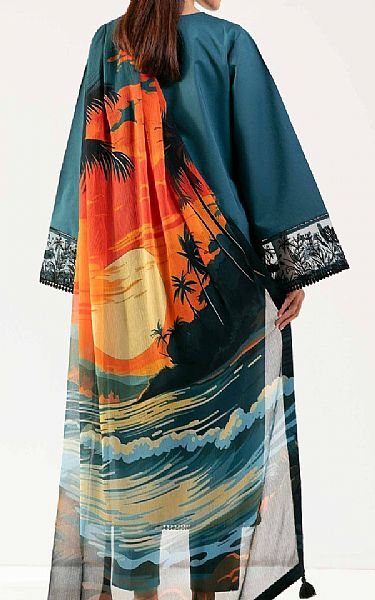 Nishat Teal/Black Lawn Suit | Pakistani Lawn Dress in USA- Image 2