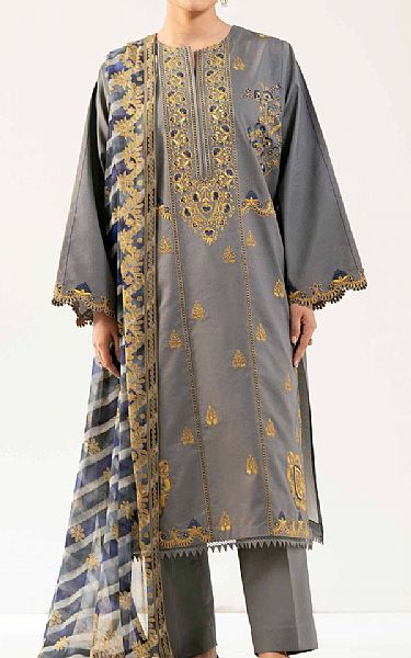Nishat Grey Lawn Suit | Pakistani Lawn Dress in USA- Image 1