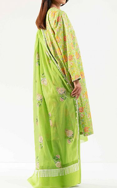 Nishat Parrot Green Lawn Suit | Pakistani Lawn Dress in USA- Image 2