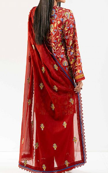 Nishat Scarlet Lawn Suit | Pakistani Lawn Dress in USA- Image 2