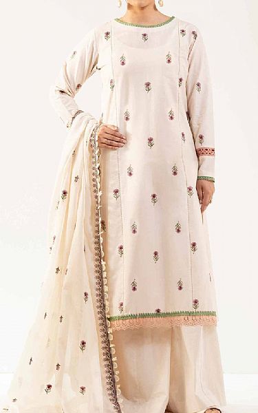 Nishat Off White Cambric Suit | Pakistani Lawn Dress in USA- Image 1