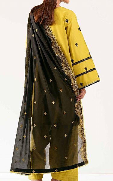 Nishat Light Mustard/Black Cambric Suit | Pakistani Lawn Dress in USA- Image 2
