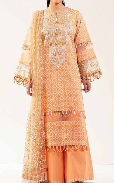 Nishat Peach Lawn Suit | Pakistani Lawn Dress in USA- Image 1