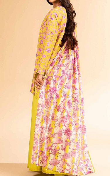 Nishat Lemon Yellow/Pink Lawn Suit | Pakistani Lawn Dress in USA- Image 2