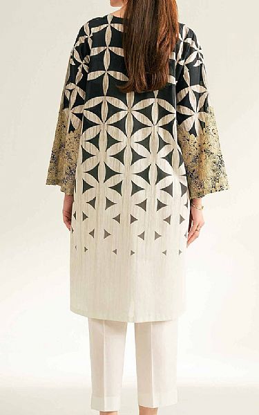 Nishat Off White/Black Lawn Suit (2 pcs) | Pakistani Lawn Dress in USA- Image 2