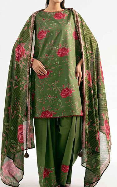 Nishat Green Cambric Suit | Pakistani Lawn Dress in USA- Image 1