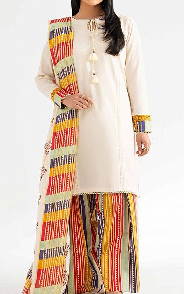 Nishat Off White/Multi Cambric Suit | Pakistani Lawn Dress in USA- Image 1