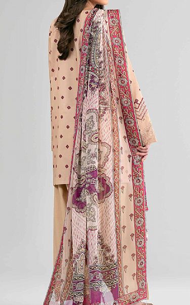 Nishat Peach Lawn Suit (2 pcs) | Pakistani Lawn Dress in USA- Image 2