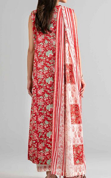 Nishat Red Lawn Suit (2 pcs) | Pakistani Lawn Dress in USA- Image 2