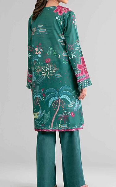 Nishat Viridian Green Lawn Suit (2 pcs) | Pakistani Lawn Dress in USA- Image 2