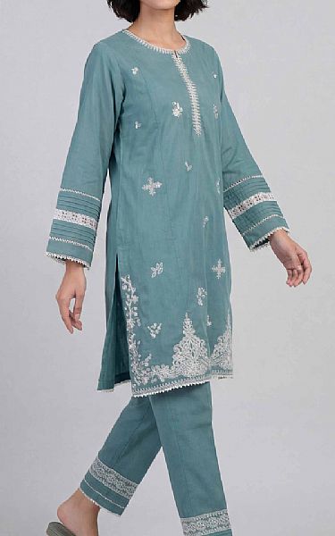 Nishat Beetle Green Lawn Suit (2 pcs) | Pakistani Lawn Dress in USA- Image 2