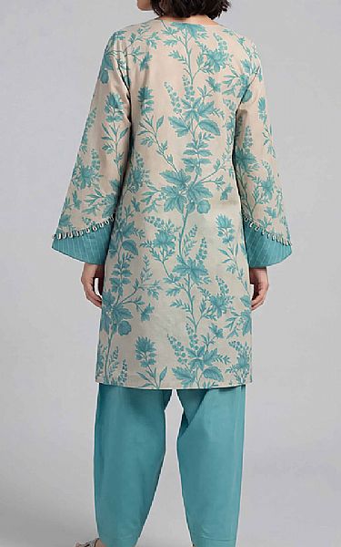 Nishat Teal/Beige Lawn Suit (2 pcs) | Pakistani Lawn Dress in USA- Image 2
