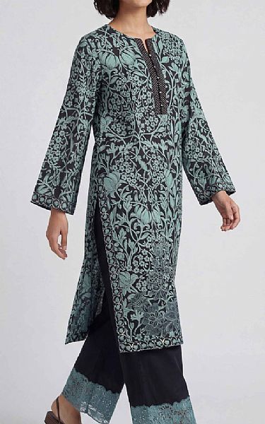 Nishat Black/Summer Green Lawn Suit (2 pcs) | Pakistani Lawn Dress in USA- Image 2