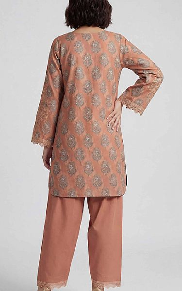 Nishat Peach Lawn Suit (2 pcs) | Pakistani Lawn Dress in USA- Image 2