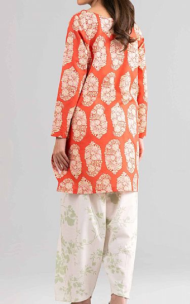 Nishat Orange/Off White Lawn Suit (2 pcs) | Pakistani Lawn Dress in USA- Image 2