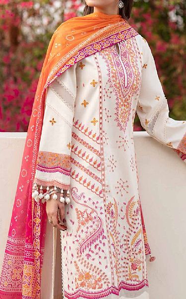Nishat Off White Lawn Suit | Pakistani Lawn Dress in USA- Image 2
